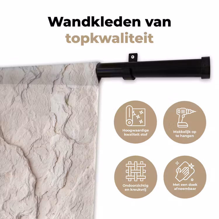 Rots - Structuur - Natuur - Beige - Abstract Wandkleed katoen klein -sfeer2
