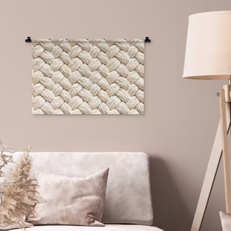 Touw - Gebreid - Beige Wandkleed katoen klein 269 -sfeer4