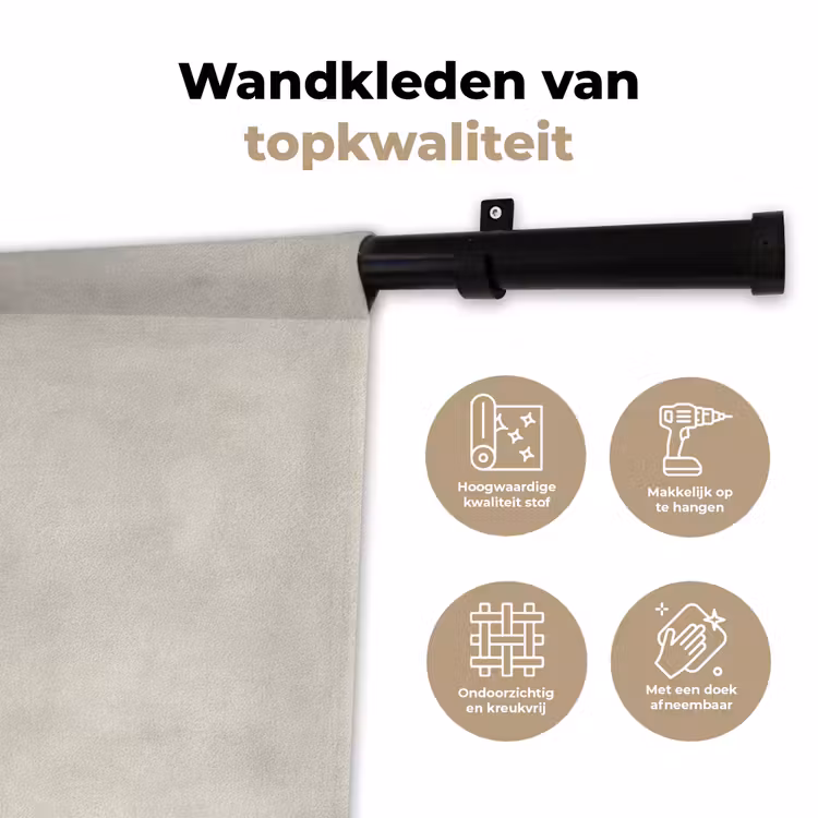 Zandkleurig - Modern - Egaal Wandkleed katoen klein 269 -sfeer2