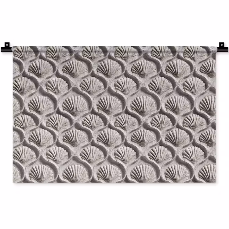 Zand - Schelpenvorm - Grijs Wandkleed katoen klein 269 -zz3d