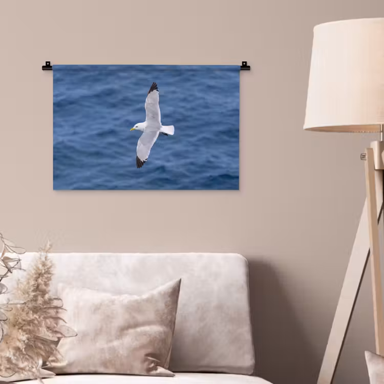 Zeemeeuw - Oceaan - Blauw Wandkleed katoen klein -sfeer4