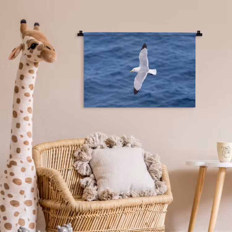 Zeemeeuw - Oceaan - Blauw Wandkleed katoen klein -wsfeer5_kind