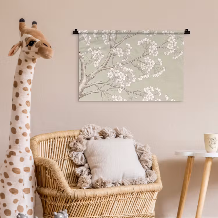Sereen - Bloesem - Wit Wandkleed katoen klein -wsfeer5_kind