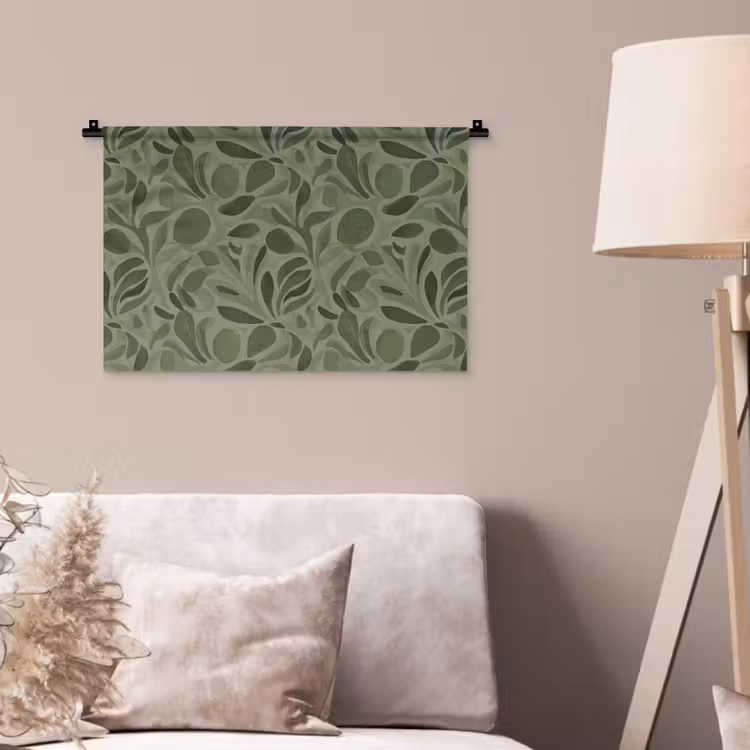 Sereen - Bladeren - Groen Wandkleed katoen klein 269 -sfeer4