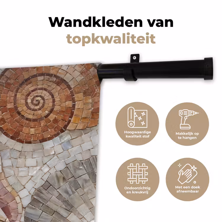 Schelp - Mozaïek - Zee - Beige - Modern Wandkleed katoen klein -sfeer2