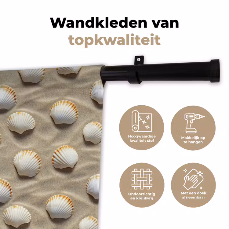 Schelpen - Zand - Maritiem Wandkleed katoen klein 269 -sfeer2