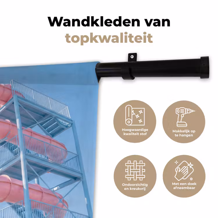 Glijbaan - Waterpark - Spiraal - Modern - Roze Wandkleed katoen klein -sfeer2
