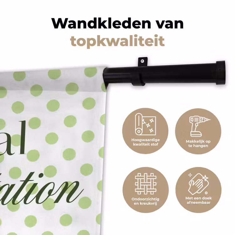 Snack Station - Groen - Stippen Wandkleed katoen klein -sfeer2