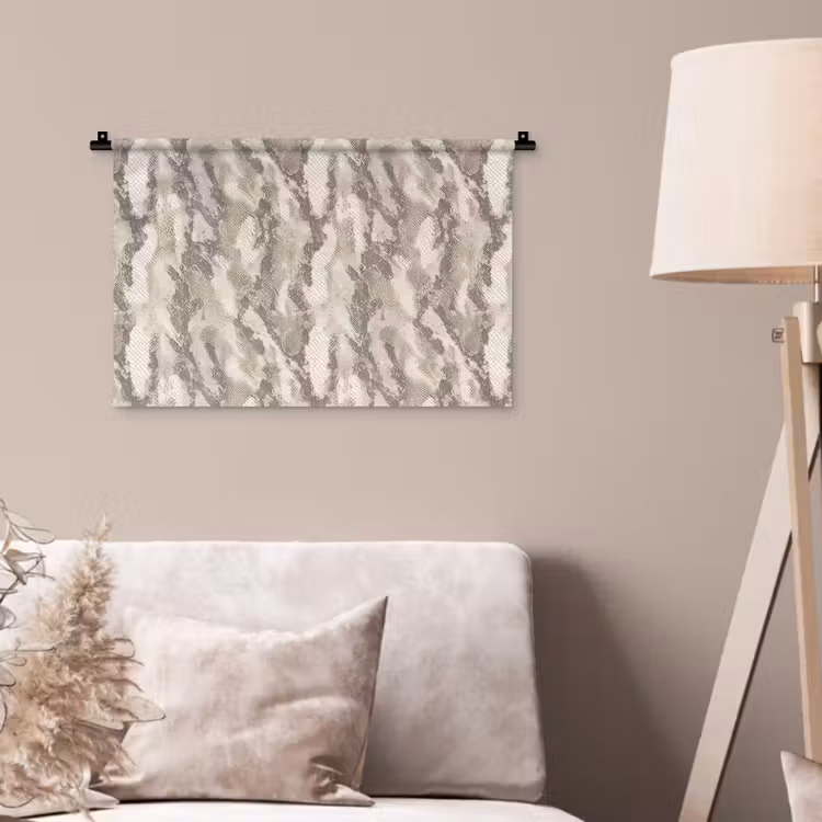 Slang - Patroon - Taupe Wandkleed katoen klein 269 -sfeer4