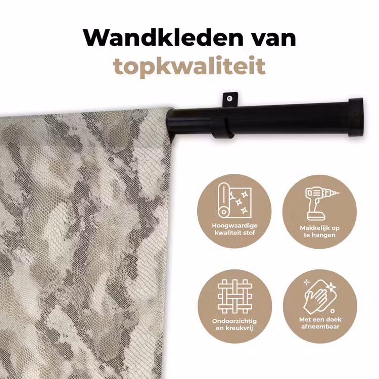 Slang - Patroon - Taupe Wandkleed katoen klein 269 -sfeer2
