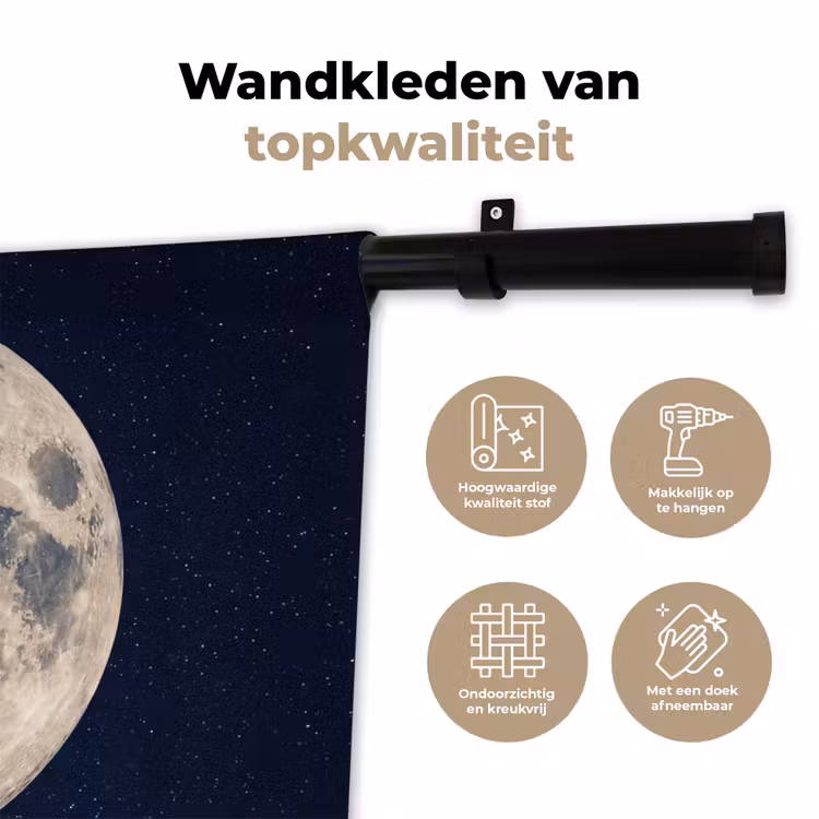 Ruimte - Maan - Kosmos Wandkleed katoen klein -sfeer2
