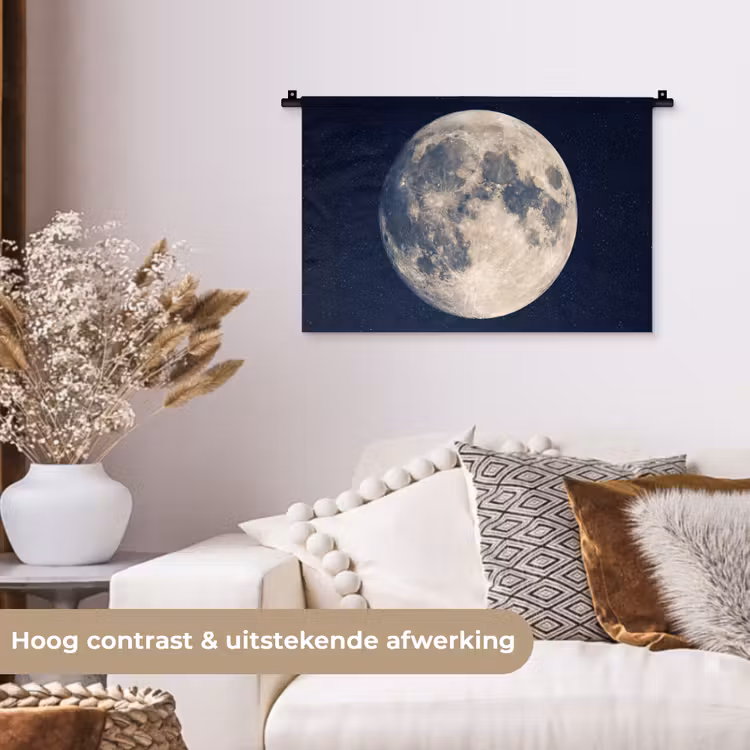 Ruimte - Maan - Kosmos Wandkleed katoen klein -sfeer1