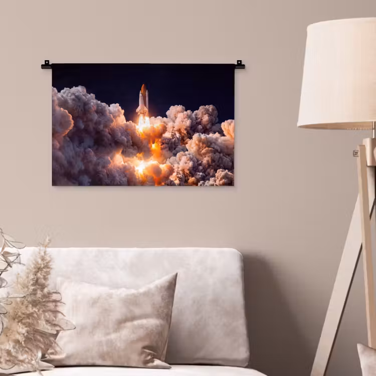 Wall Hanging - Spacecraft - Launch - Stars - Ruimtevaartuig - Lancering - Sterren Wandkleed katoen klein