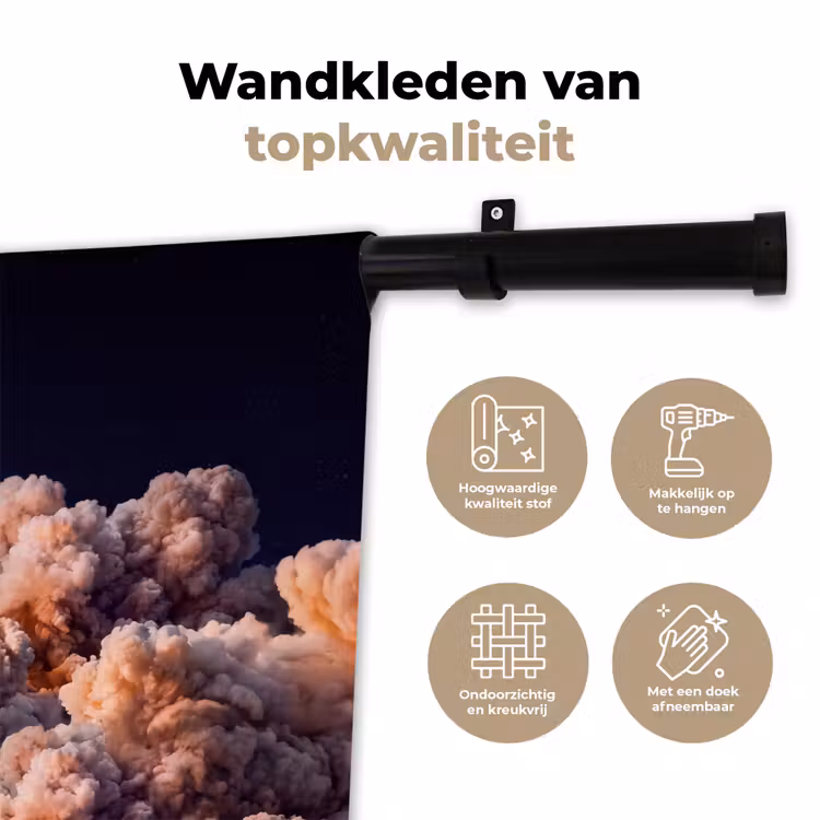 Wall Hanging - Spacecraft - Launch - Stars - Ruimtevaartuig - Lancering - Sterren Wandkleed katoen klein