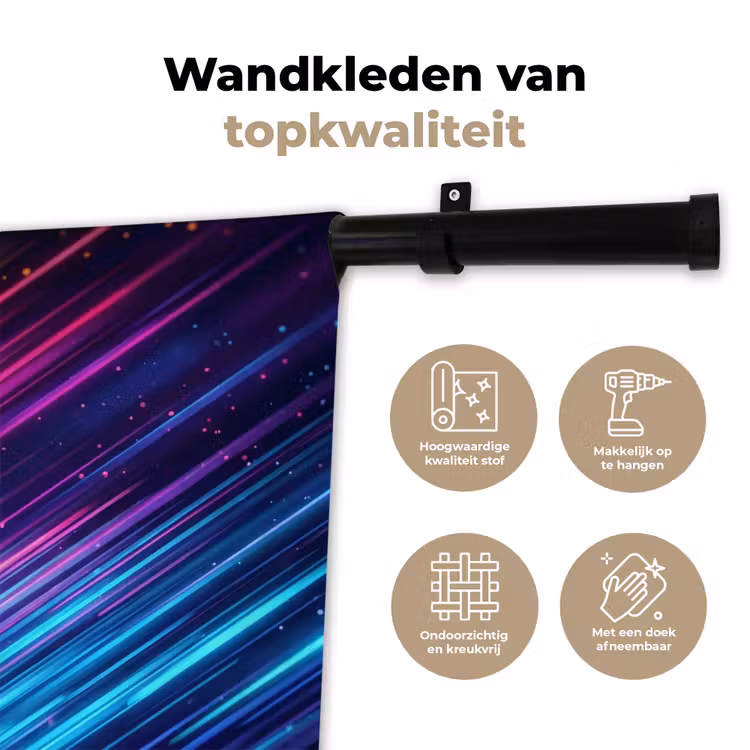 Snelheid - Kosmos - Kleurrijk Wandkleed katoen klein -sfeer2