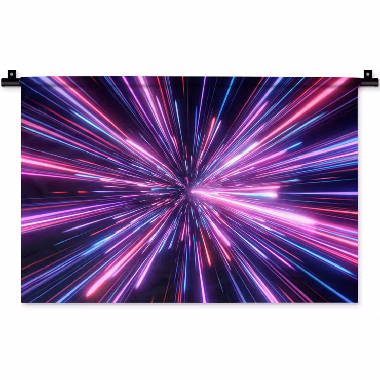 Lichtsnelheid - Ruimte - Roze - Paars Wandkleed katoen klein -zz3d