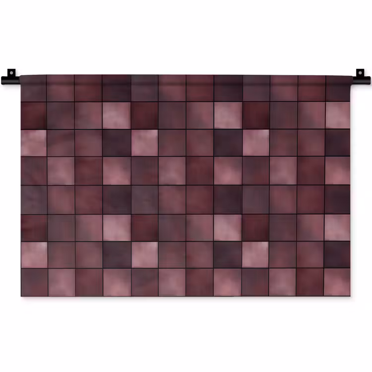 Vierkant - Tegel - Patroon - Paars Wandkleed katoen klein 269 -zz3d