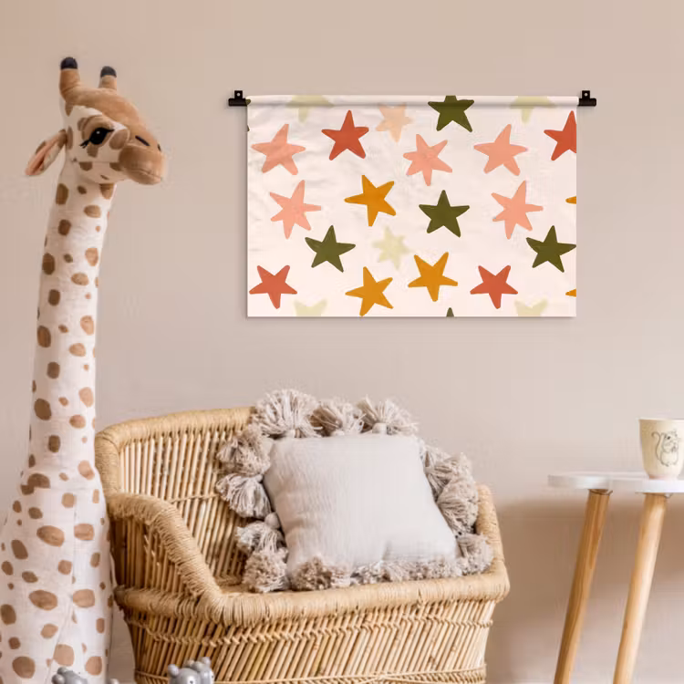 Sterren - Patroon - Kleurrijk Wandkleed katoen klein 269 -wsfeer5_kind