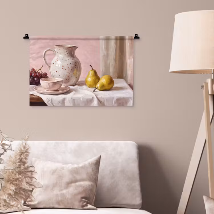 Wall Hanging - Still Life - Fruit - Pink - Stilleven - Fruit - Roze Wandkleed katoen klein