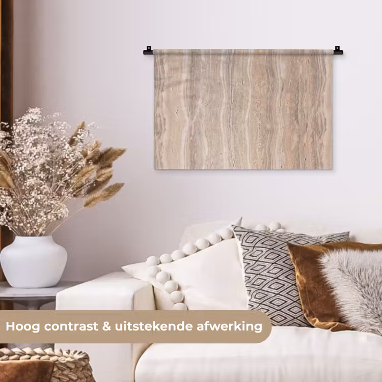 Steen - Patroon - Textuur - Natuurlijk - Beige Wandkleed katoen klein -sfeer1