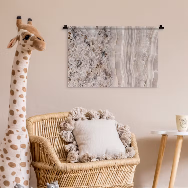 Steen - Textuur - Abstract - Beige - Wit Wandkleed katoen klein -wsfeer5_kind