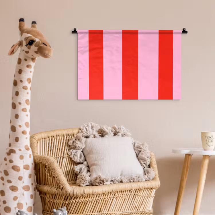 Strepen - Klassiek - Roze Wandkleed katoen klein 269 -wsfeer5_kind