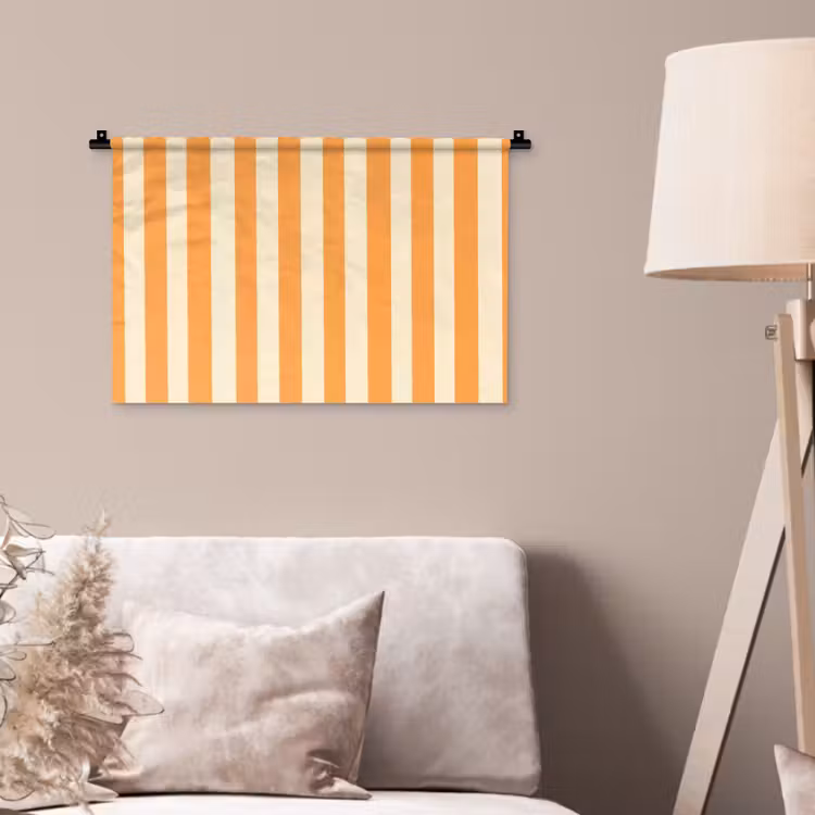 Strepen - Patroon - Oranje Wandkleed katoen klein 269 -sfeer4