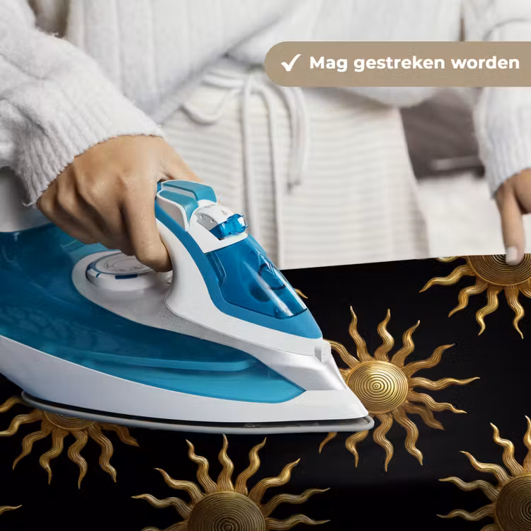 Zon - Patroon - Luxe - Goud - Zwart Wandkleed katoen klein 269 -sfeer9