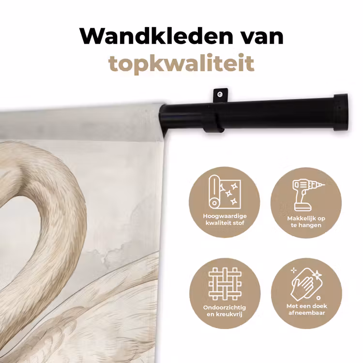Zwanen - Hartvorm - Dieren Wandkleed katoen klein -sfeer2