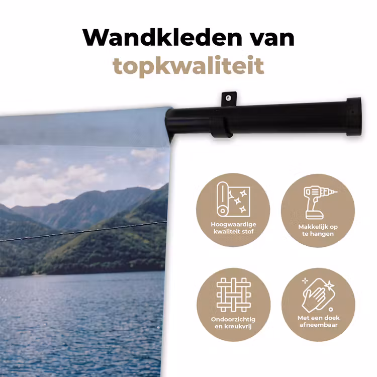 Badmode - Bikini - Zee - Bergen - Geel Wandkleed katoen klein -sfeer2