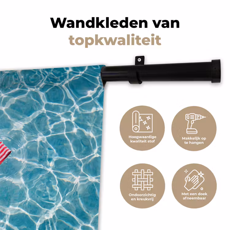 Zwemkleding - Gestreept - Water - Zomer - Rood-wit Wandkleed katoen klein -sfeer2