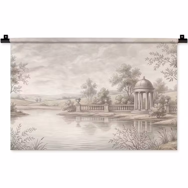 Terras - Water - Natuur - Landschap Wandkleed katoen klein -zz3d
