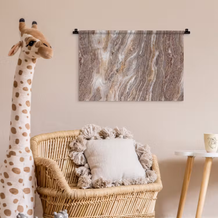Textuur - Steen - Abstract - Beige Wandkleed katoen klein -wsfeer5_kind