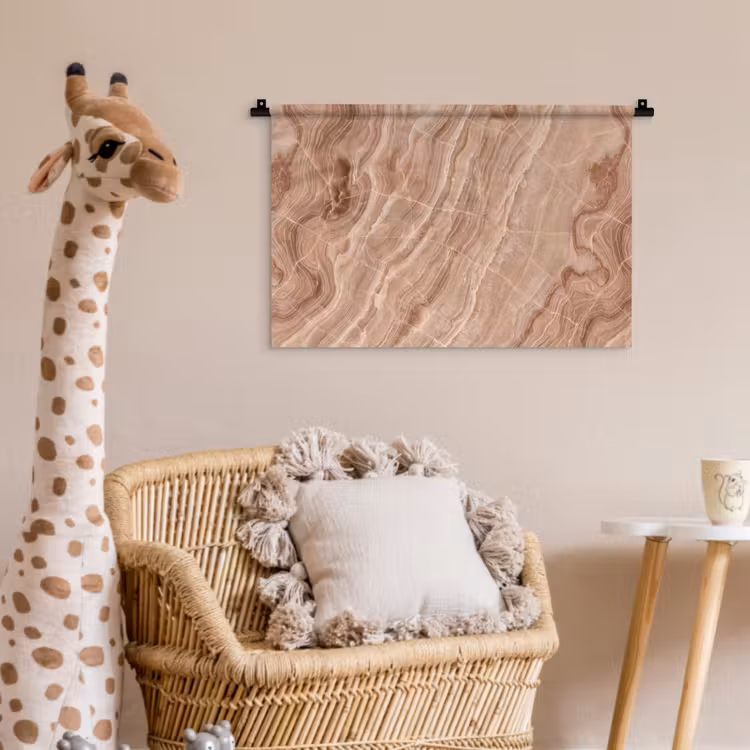 Textuur - Golvend - Abstract - Warm - Bruin Wandkleed katoen klein -wsfeer5_kind