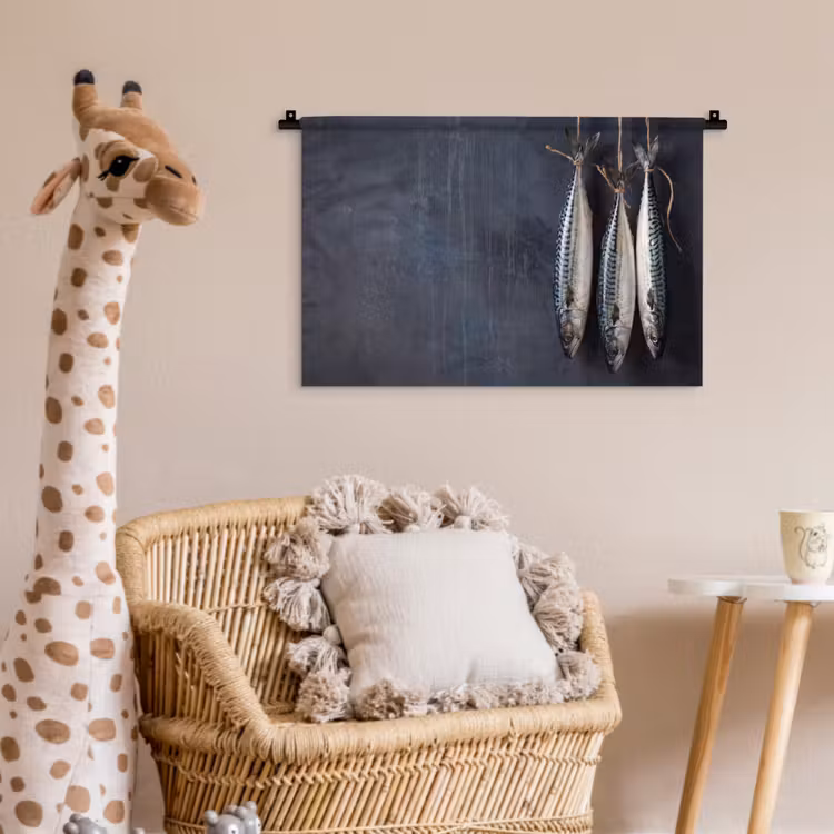 Wall Hanging - Three Fish - Rope - Drie vissen - Touw Wandkleed katoen klein