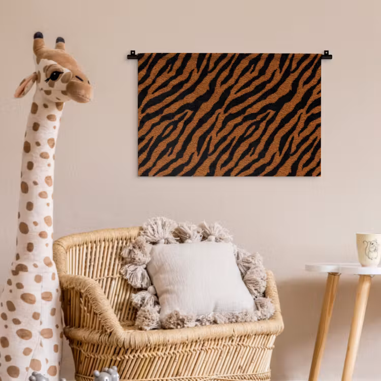 Tijger - Zwart - Vacht Wandkleed katoen klein 269 -wsfeer5_kind