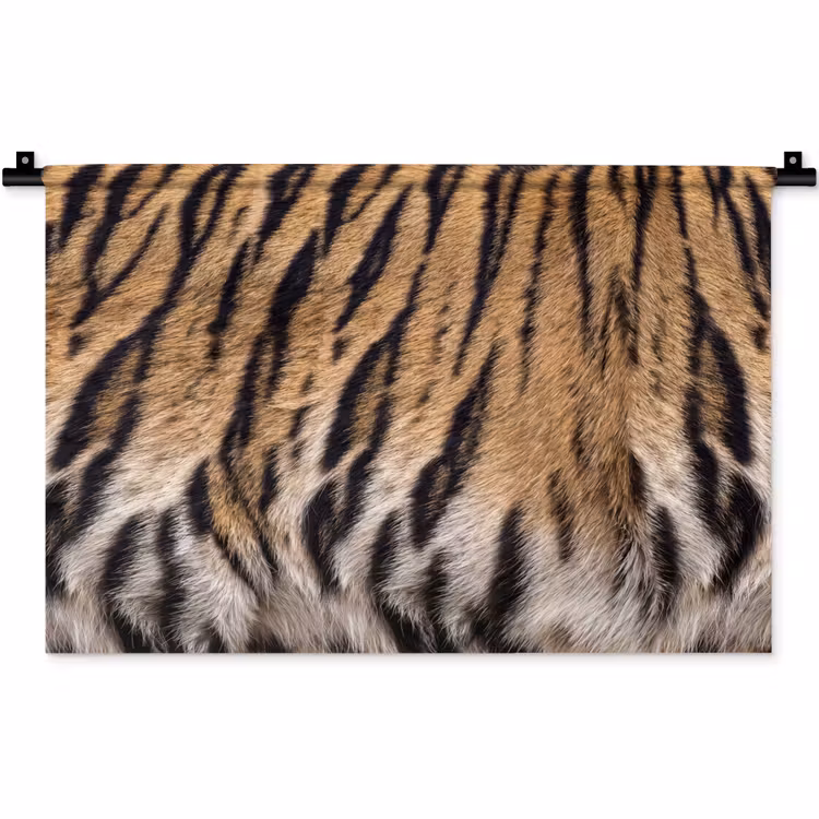 Tijgervacht - Klassiek - Zwart Wandkleed katoen klein -zz3d