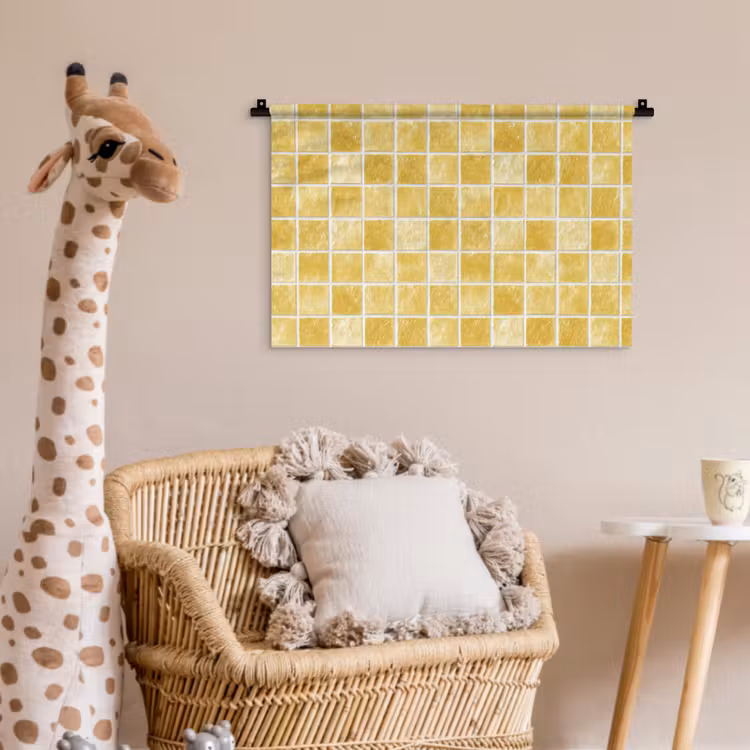 Tegels - Mozaïek - Textuur - Goudgeel Wandkleed katoen klein 269 -wsfeer5_kind