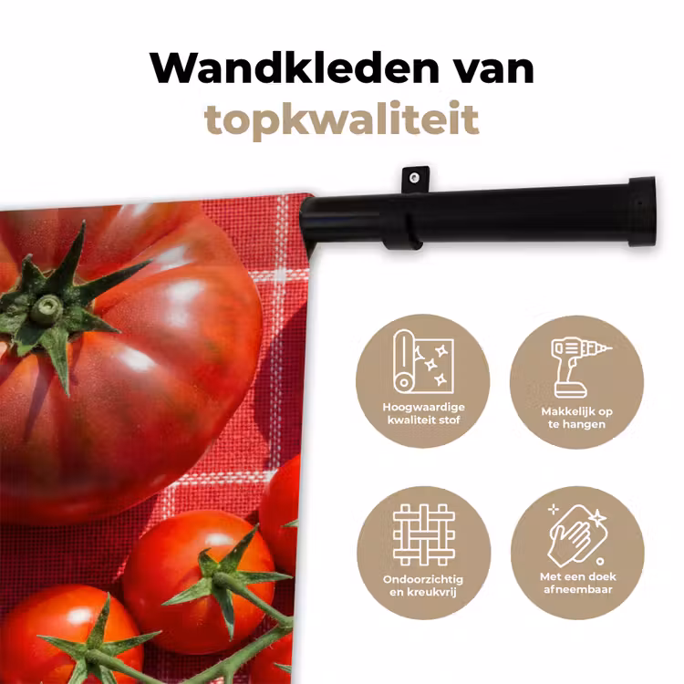 Wall Hanging - Tomato - Red - Food - Tomaat - Rood - Eten Wandkleed katoen klein