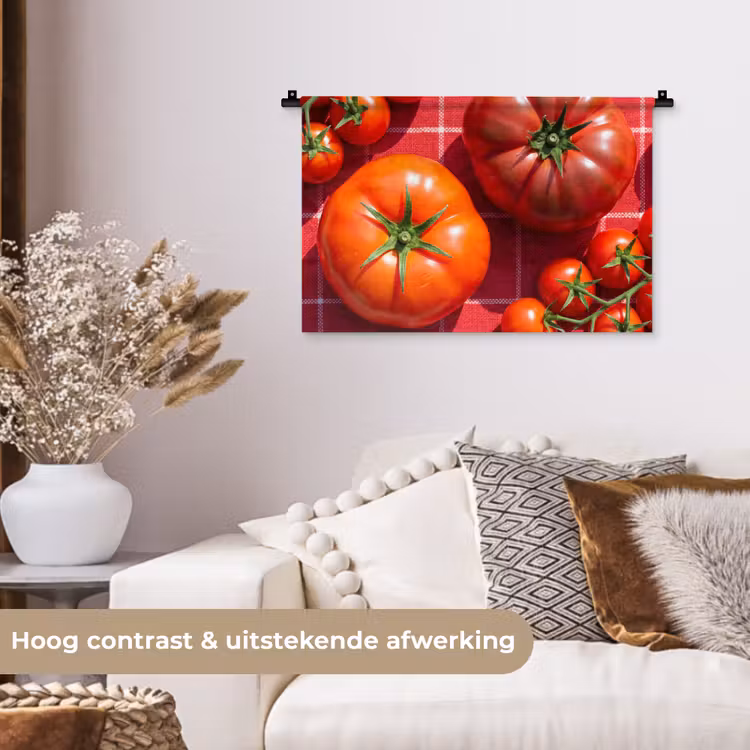 Wall Hanging - Tomato - Red - Food - Tomaat - Rood - Eten Wandkleed katoen klein