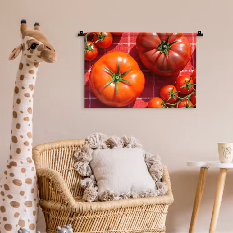 Wall Hanging - Tomato - Red - Food - Tomaat - Rood - Eten Wandkleed katoen klein