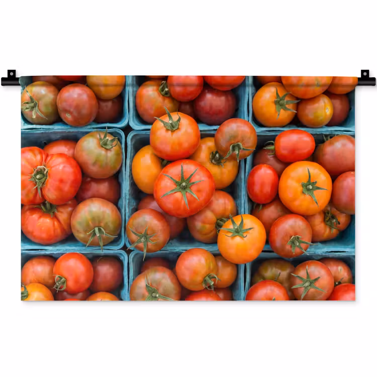 Wall Hanging - Tomatoes - Food - Colorful - Tomaten - Eten - Kleurrijk Wandkleed katoen klein