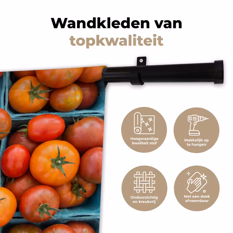 Wall Hanging - Tomatoes - Food - Colorful - Tomaten - Eten - Kleurrijk Wandkleed katoen klein