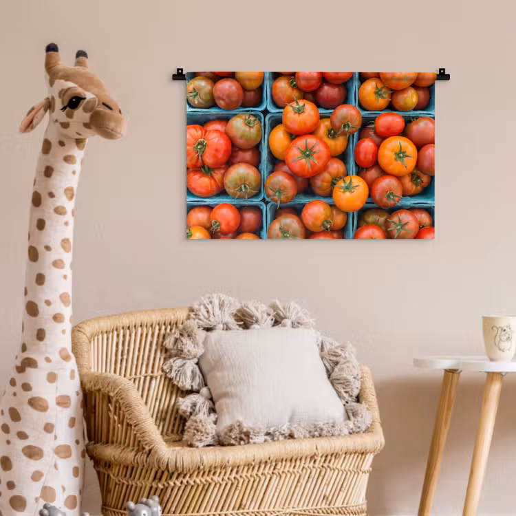 Wall Hanging - Tomatoes - Food - Colorful - Tomaten - Eten - Kleurrijk Wandkleed katoen klein