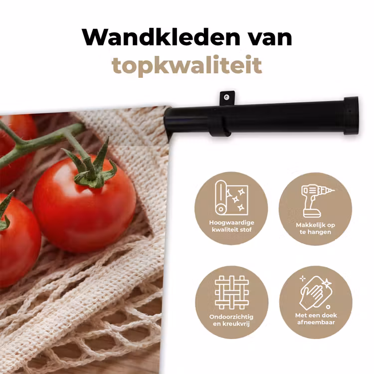 Wall Hanging - Tomatoes - Fresh - Food - Tomaten - Vers - Eten Wandkleed katoen klein