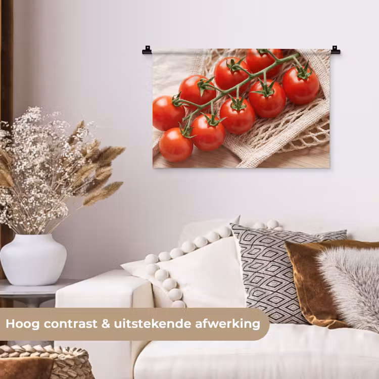 Wall Hanging - Tomatoes - Fresh - Food - Tomaten - Vers - Eten Wandkleed katoen klein