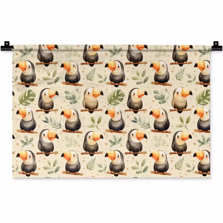 Toekans - Exotisch - Kleurrijk Wandkleed katoen klein 269 -zz3d