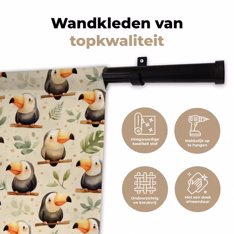 Toekans - Exotisch - Kleurrijk Wandkleed katoen klein 269 -sfeer2