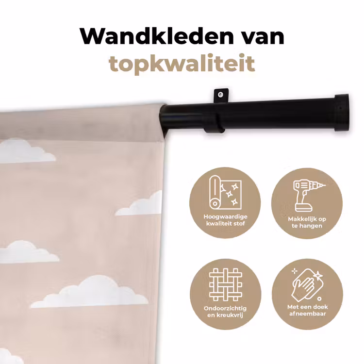 Toren - Klok - Londen - Architectuur - Retro Wandkleed katoen klein -sfeer2