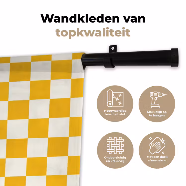 Traditioneel - Patroon - Geel Wandkleed katoen klein 269 -sfeer2